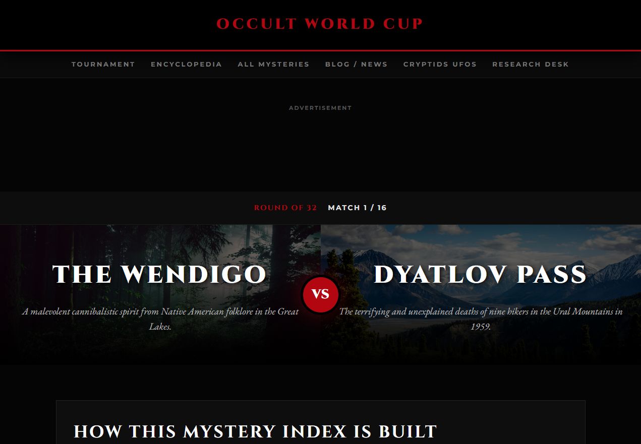 Occult Worldcup 화면